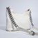 Baget bag with zipper, white color