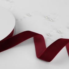 Velvet tape, 25 mm, 18 ± 1 m, burgundy color No. 46