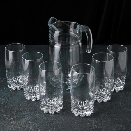 Set of drinking glass Sylvana, Capherine 1.35 liters, glasses 385 ml, 6 pcs