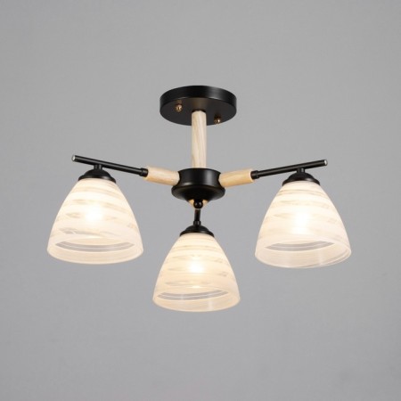 Chandelier 1087/3BK 40W E27 Black-light wood 52x52x28 cm Bayerlux-1