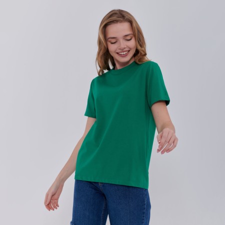 T-shirt female, dark green color, size 46 (l)-4