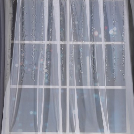 Garland "Curtain" 1.5 × 1 m, IP20, transparent thread, 180 LED, warm white glow, 8 modes, 220 V-2