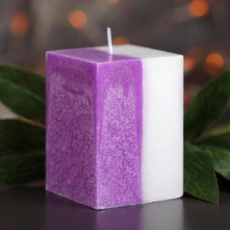 Candle Cube 5x7.5cm, "Crystalline Pattern", cinnamon-2