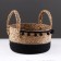 Storage basket "Colombia", with handles, 24 x 24 x 13 cm, natural, black