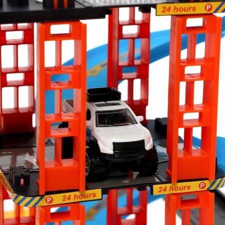 Parking Racing, with an elevator, 4 cars, 3 levels-12