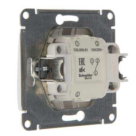 Glossa switch Sche GSL000361, 10 A, 1 key, hidden, aluminum color-1