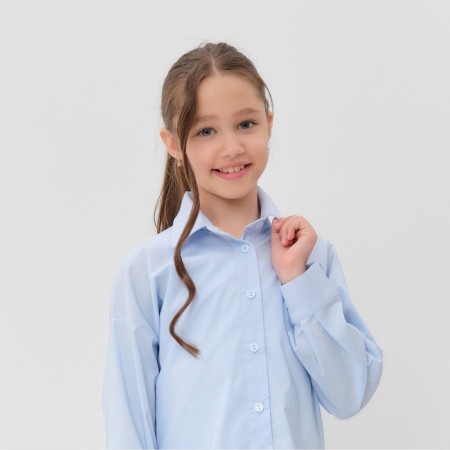 Shirt for girls minku color light blue, height 152 cm-8