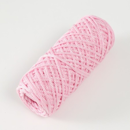 Knitting cord 35% cotton, 65% polypropylene 3 mm 85m/160 ± 10 g (pink/white)-1