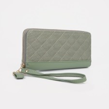 Women's wallet with lightning, green color