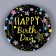 Paper plates "Happy birthday", set of 6 pcs., Black color