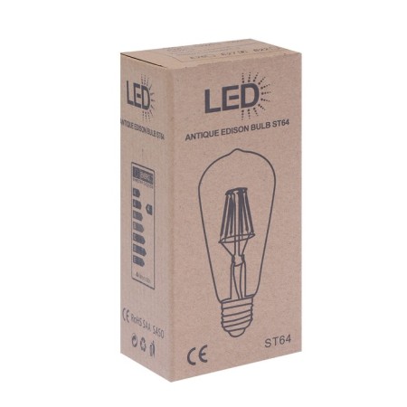 LED lamp "Retro", ST64, 6 W, E27, 630 lm, 2700 K, warm white, yellow-3