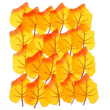 Decor "Autumn sheet" set of 20 pcs., Size 1 pc. - 7 × 10 × 0.2 cm, yellow color-1