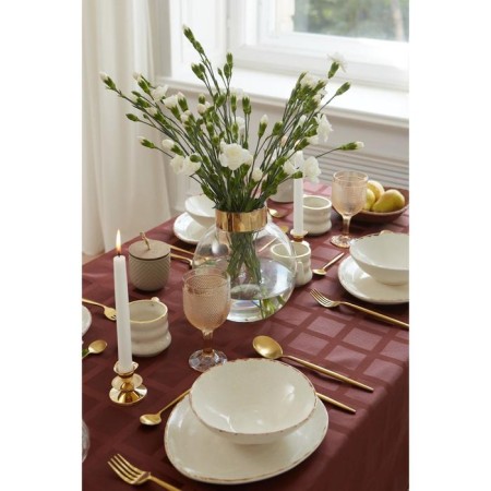Great tablecloth GEOMETRY 150*220 +/- 3cm, central chocolate, pl. 192 g/m2, hl with VGMO-7