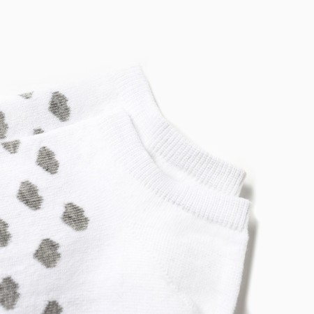 Women's hearts socks, white/gray color, rr 23-25-1