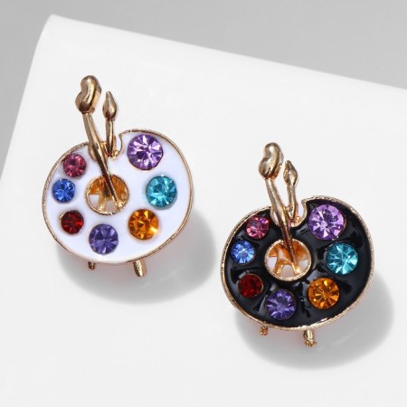 Brooch "Palette" with brushes, color mix in gold (indivisible packing 12 pcs., Price per pcs.)-1