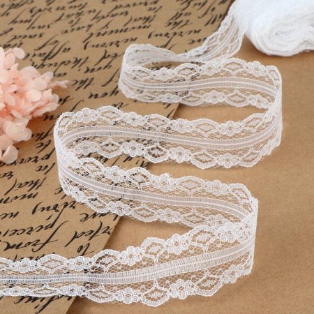 Capricon lace, 32 mm × 10 ± 1 m, white color