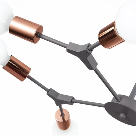 Ceiling EVOLUCE lamp. Sle106403-08. Palare. 8x60 watts, E27, 69.5x69.5x35.5 cm, gray color, pink gold-14