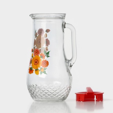 Set of drinking "bouquets", glass, jug 1.7 l + 6 glasses 230 ml, mix-2