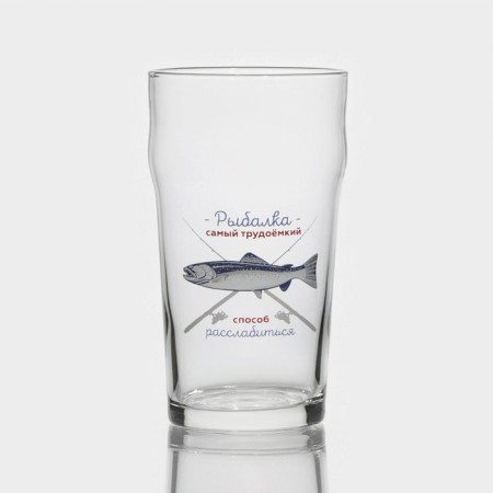 Glass glass for beer "Fishing", 570 ml, MIX drawing-4