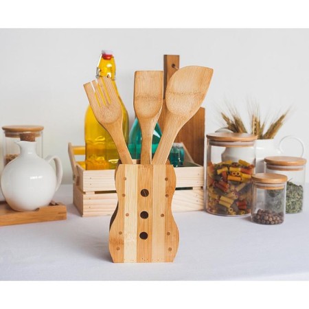 A set of kitchen utensils "Bamboo", 4 items, on a stand-6