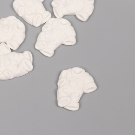 Decor for the creativity of the polystone "Kombinazonchik" White set 6 pcs 2.5x3 cm