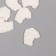 Decor for the creativity of the polystone "Kombinazonchik" White set 6 pcs 2.5x3 cm