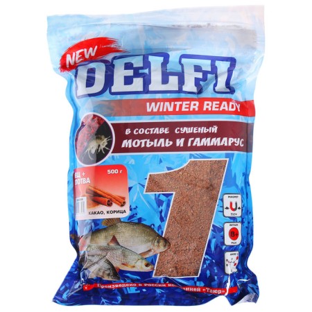 Bait winter -moisturized delfi Ice Ready, bream - roach, cocoa/cinnamon, 500 g