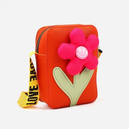 Bag's bag with lightning, long belt, orange color