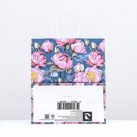 Paper package, craft 100 g/m2 25 x 22 x 12 cm "peonies"-1