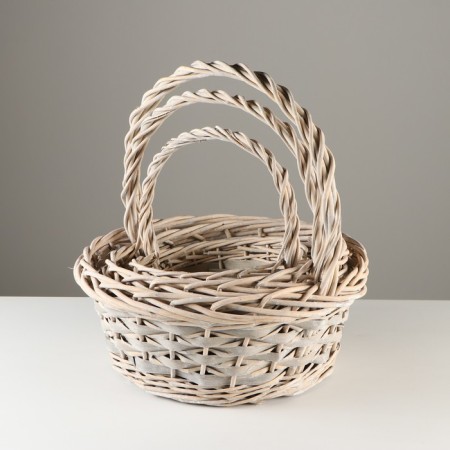 A set of baskets, 3 pcs, 43x16/42 cm, 35x14/35 cm, 28x12/20 cm, willow-1