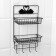 Bathroom shelf, 2-tier, 4 hooks, 47 × 25 × 14 cm, color black