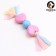 Premium chewing pizh toy on a rope, 3 elements, thermoplastic rubber, mix