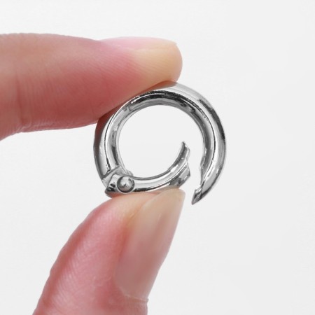 Karabin ring, d = 13/20 mm, thickness - 3.5 mm, 5 pcs, silver color-2