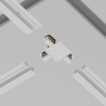 Connector T-shaped for the built-in track system Technical TRA002CT-11W, 13x9.5x2 cm, white color-5
