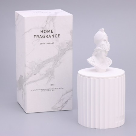 Candle in concrete Aromatic "God Ares", 13x7 cm, blooming jasmine, soy wax, 160 g-8
