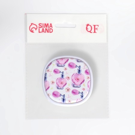 Folding mirror "bottles", 7.5 × 7.5 cm, pink/purple color-5