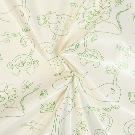 Baby oilcloth "Cartoons", district. 100x140 cm., Without edging, white/green color-3