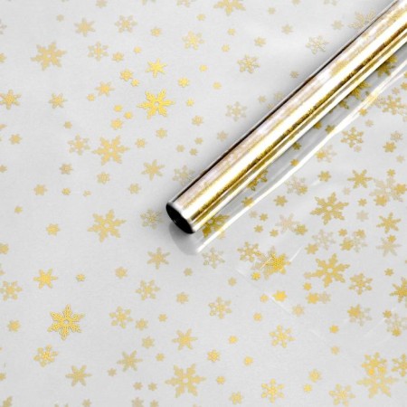 Glossy film "Snowflakes", gold, 0.7 x 8.2 m, 40 μm, 200 grams