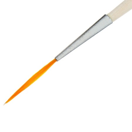 Brush Synthetics Round "Liner" No. 0 (circuit diameter 1 mm; hair length 25 mm), wooden handle, calligrata-1