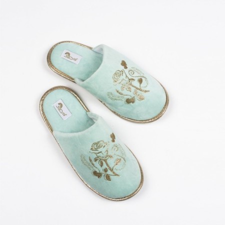 Women's slippers, size 38, Aqua color-2