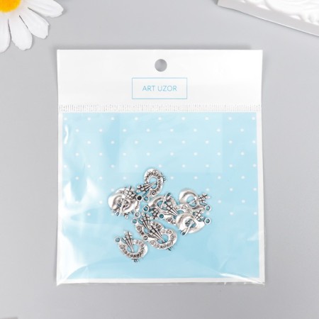 Decor for creativity Metal "Palette with brushes" silver 1.7x1.2 cm-3
