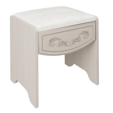 Банкетка «Каролина», 400×320×390 мм, патина, вудлайн кремовый / кожзам сrocodil белый