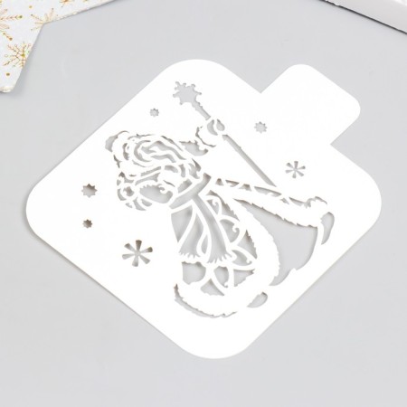 Plastic stencil "Grandfather Frost" 9x9 cm-1