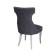 Turin chair, white massif, velor fabric, Gray color