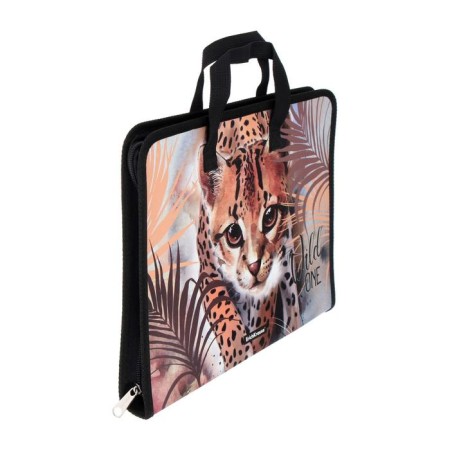 Folder with A4+handles, 330 x 251 x 30 mm, Erichkrause "Wild Cat", 550 μm, lightning around, with print-2