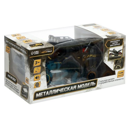 Metal jeep, 1:24, inertial, doors, hood, trunk, black color open-9