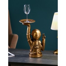 Cosmonaut Little Code, Polystone, 47 cm, Color Gold
