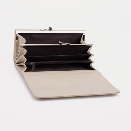 Women's wallet on magnets, beige color-2