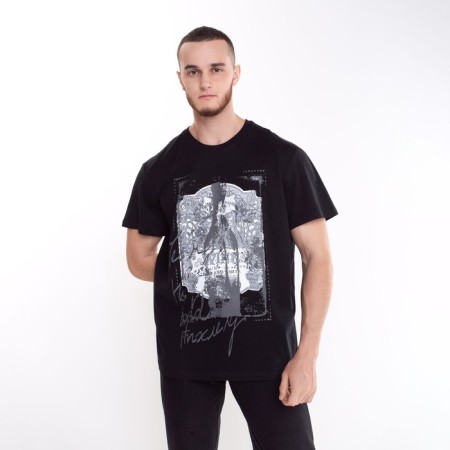 T -shirt male, black color, size 56 (4xl)
