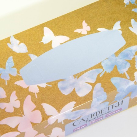 Paper napkins in the box "Butterflies", 100 pcs, two -layer-2